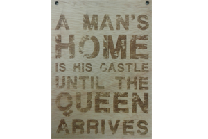 Tekst / logo hout rechthoek